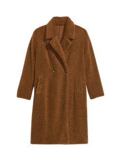 Long Double-Breasted Sherpa Coat for Women | Old Navy (CA)