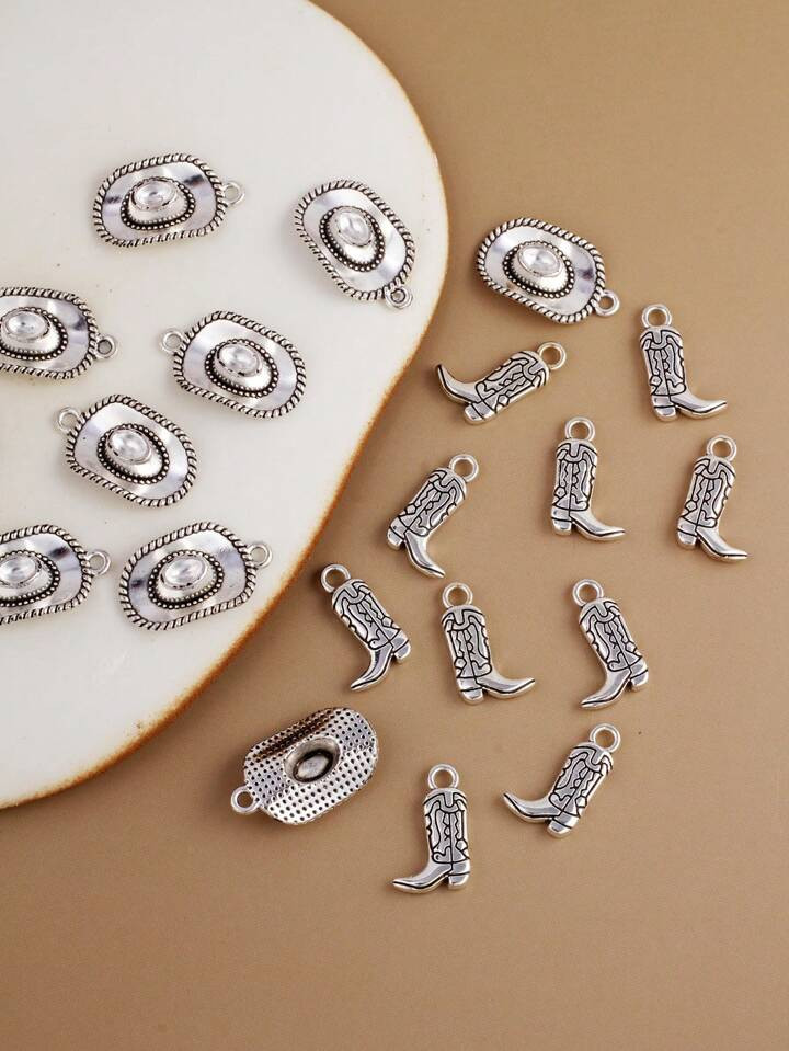 10pcs Jewelry Making Charms Vintage Silver Lotus Flower  Alloy Charms Pendant For Women Necklace ... | SHEIN