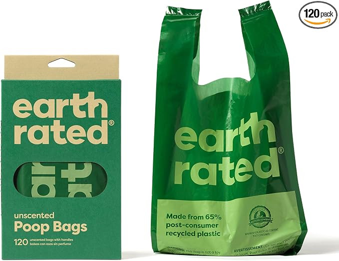 Earth Rated Dog Poop Bags with Handles, Extra Wide, Easy Tie and Guaranteed Leakproof, Unscented,... | Amazon (US)
