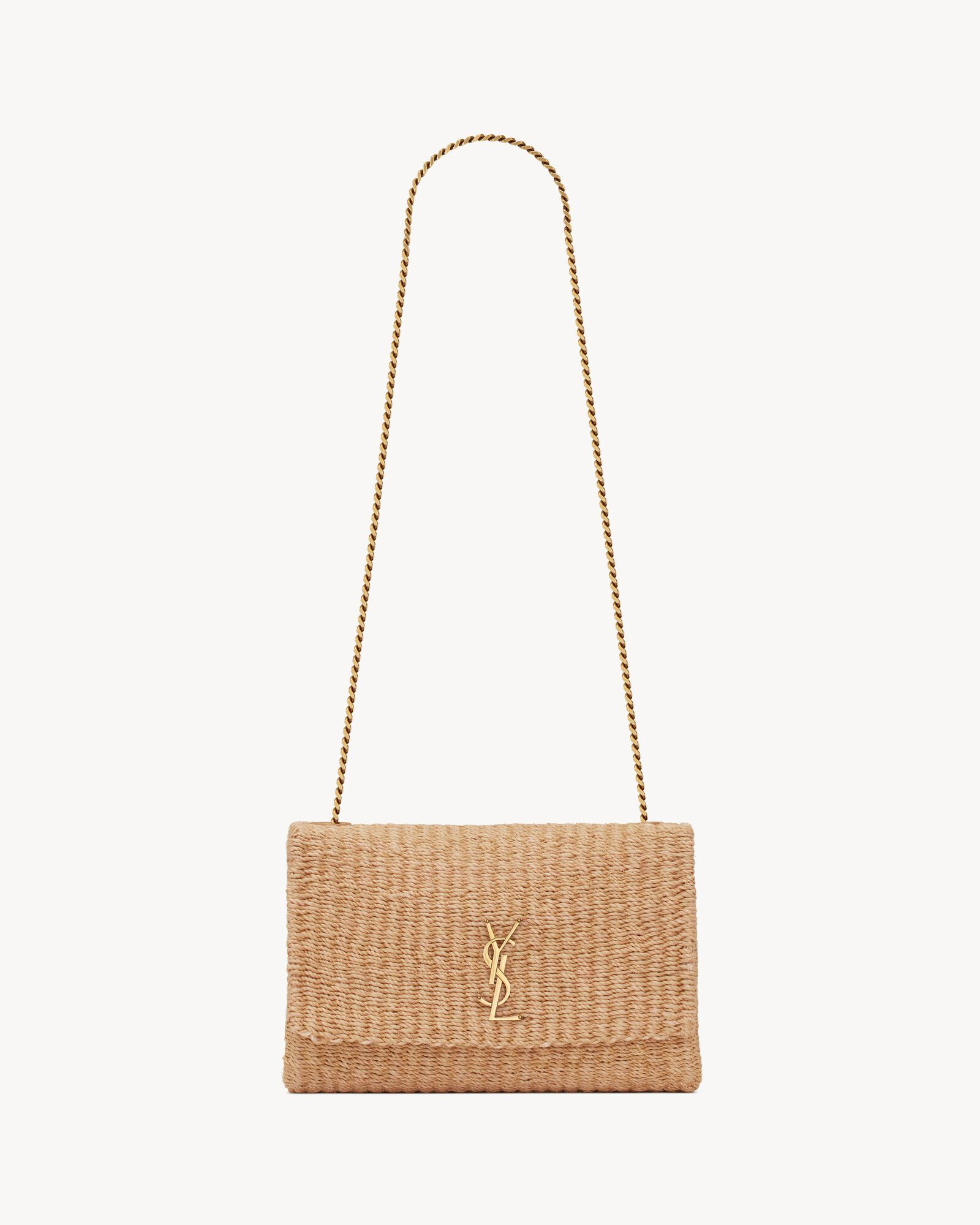 kate medium supple chain bag in raffia | Saint Laurent Inc. (Global)