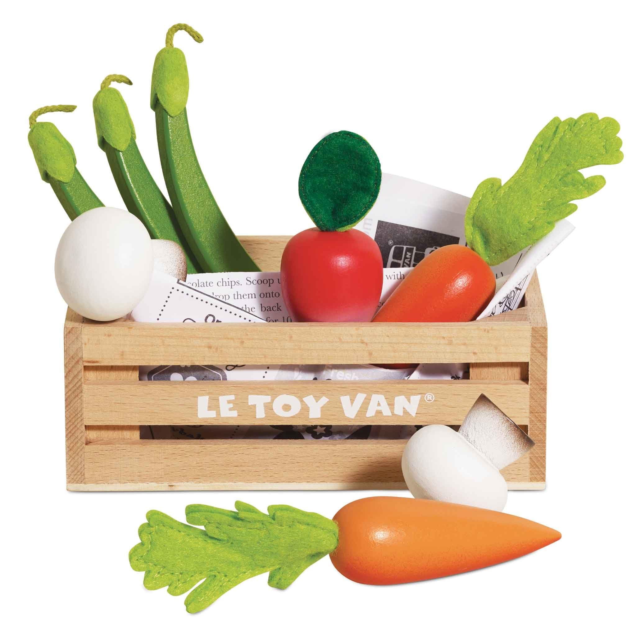 Le Toy Van - Wooden Honeybee Market Fresh Fish Crate Supermarket Pretend Play Shop Food, Blue | Amazon (UK)