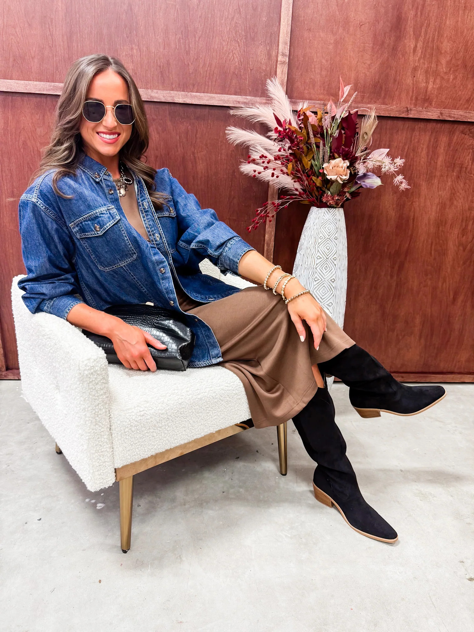 Indigo Escape Oversized Denim Top | Ruthie Grace