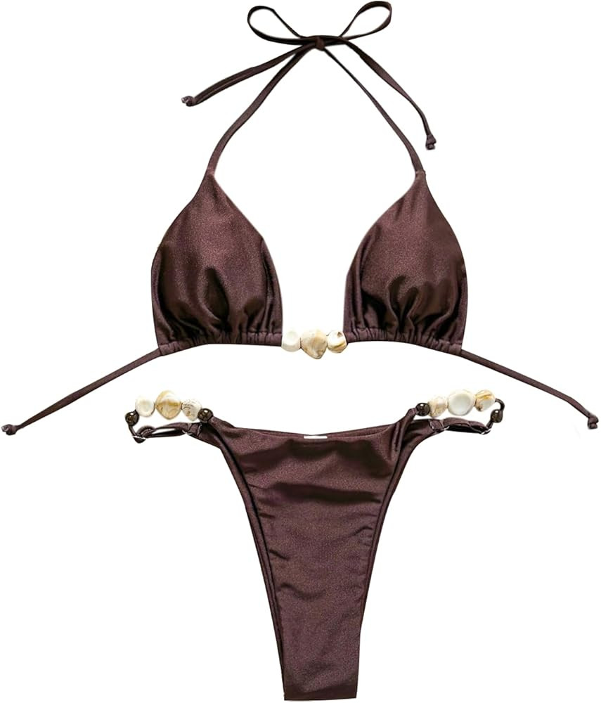 Brown Beaded Bikini | Amazon (US)
