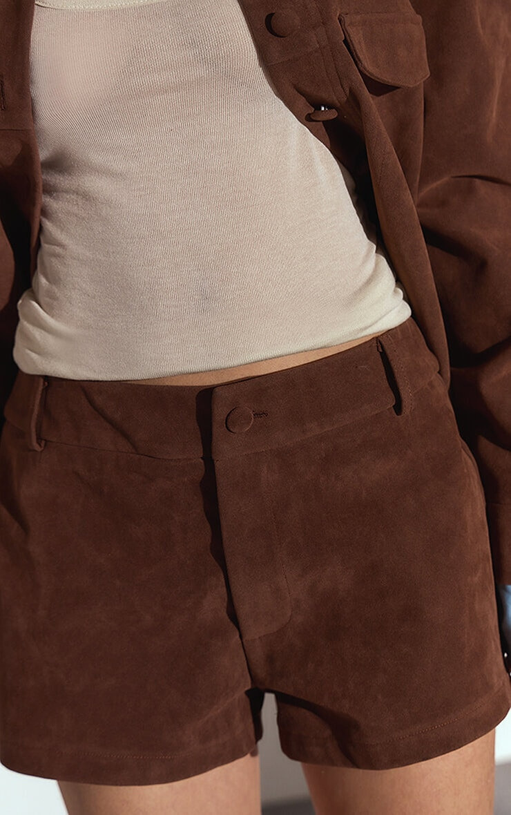 Clay Faux Suede Mid Rise Shorts | PrettyLittleThing UK