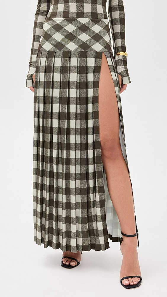 Pleated Long Skirt with Slit | Shopbop