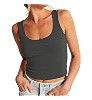 Artfish Women's Scoop Neck Sleeveless Knit Ribbed Fitted Casual Crop Tank Top | Amazon (US)