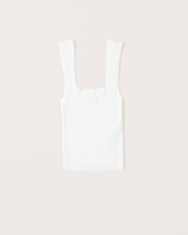 Elevated Ribbed Squareneck Tank | Abercrombie & Fitch (US)