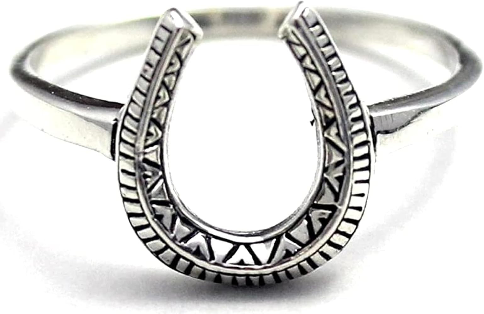 925 Sterling Silver Simple Horseshoe Rings COSUMOSU | Amazon (US)