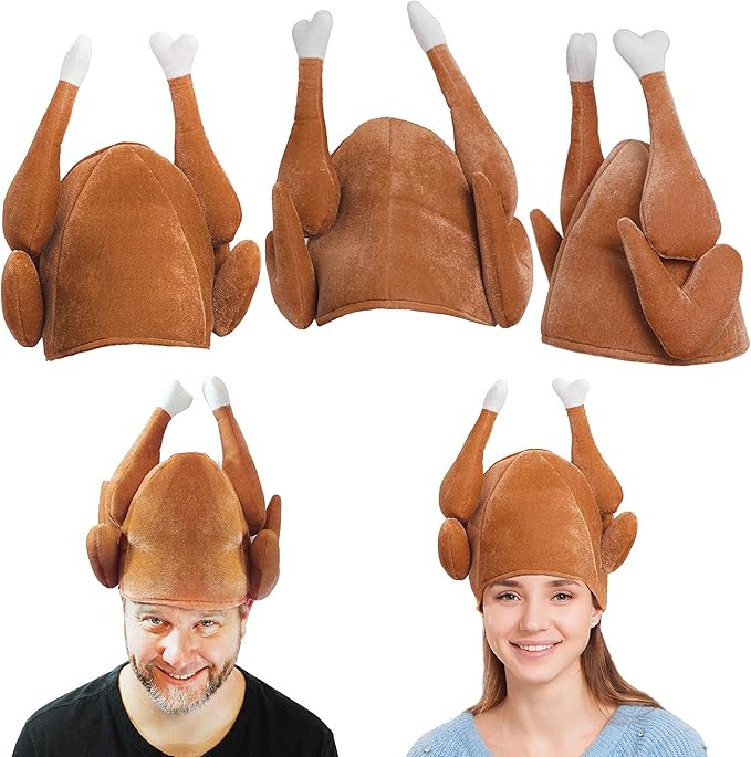 Amazon.com: Spooktacular Creations 3 Pack Plush Roasted Turkey Hats for Thanksgiving and Hallowee... | Amazon (US)