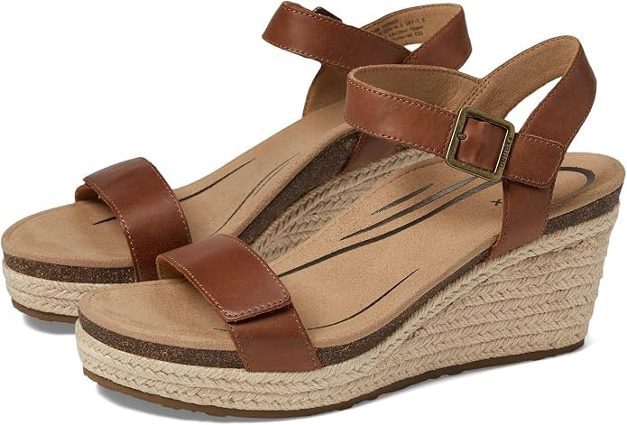 Aetrex Women's Sydney Orthopedic Quarter Ankle Strap Espadrille Wedge Sandals | Amazon (US)