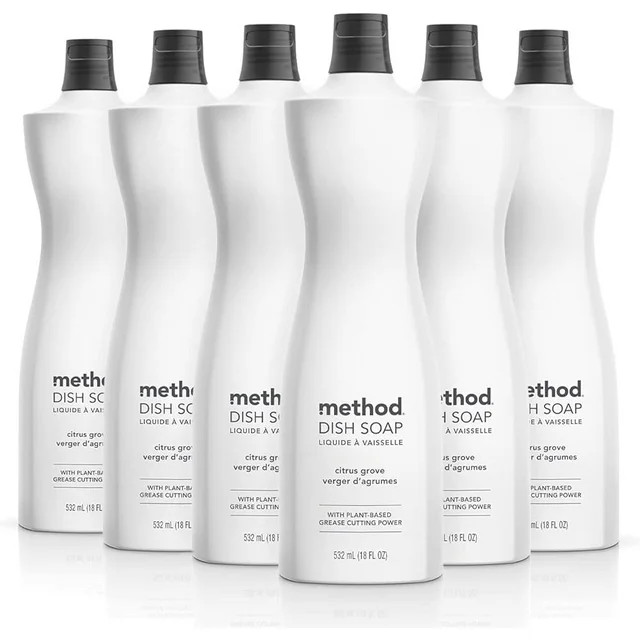 Method Gel Dish Soap, Citrus Grove, Biodegradable Formula, Tough on Grease, 18 Fl Oz (Pack of 6) | Walmart (US)