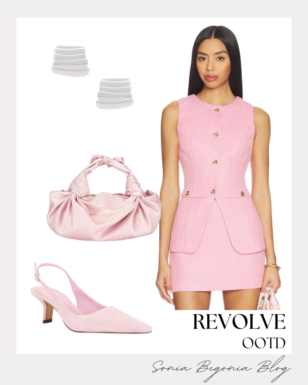 Revolve Pink Tweed! 🎀

Elevate your spring wardrobe with this ultra-feminine and polished monochrome look from Revolve—most items under $100! ✨

I am obsessed with the classic, sophisticated vibe of this set. The hero piece is the bubblegum pink tweed vest with gold button details, perfectly paired with the matching mini skirt. I love finishing the look with coordinated pink accessories: chic slingback kitten heels and a soft, ruched grab bag. Add silver sculptural earrings for a touch of modern glam!

#RevolveMe
#PinkTweed
#MonochromeLook
#SpringOOTD
#CoquetteAesthetic
#TweedSet
#KittenHeels
#SpringFashion
#MiniSkirt
#Barbiecore
#EverydayChic
#LTKStyle
#DateNightOutfit
#GirlyStyle
#RevolveStyle

#LTKWorkwear #LTKSeasonal #LTKootd