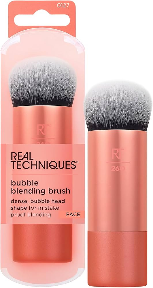 Real Techniques Bubble Blending Makeup Brush, Multipurpose Foundation Brush For Liquid, Cream, & ... | Amazon (US)