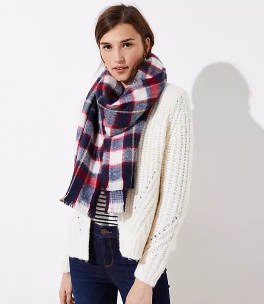 LOFT Plaid Blanket Scarf | LOFT