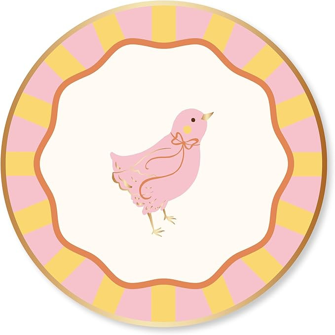 Bonjour Fête Sweet Chick Easter Small Paper Party Plates | Gold Foil | Sturdy Disposable Plates ... | Amazon (US)