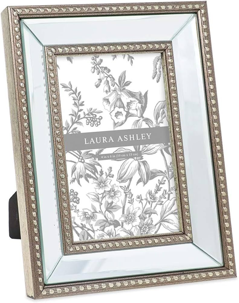 Laura Ashley 4x6 Champagne Mirror Bead Picture Frame, Classic Mirrored Frame with Beaded Border, ... | Amazon (US)