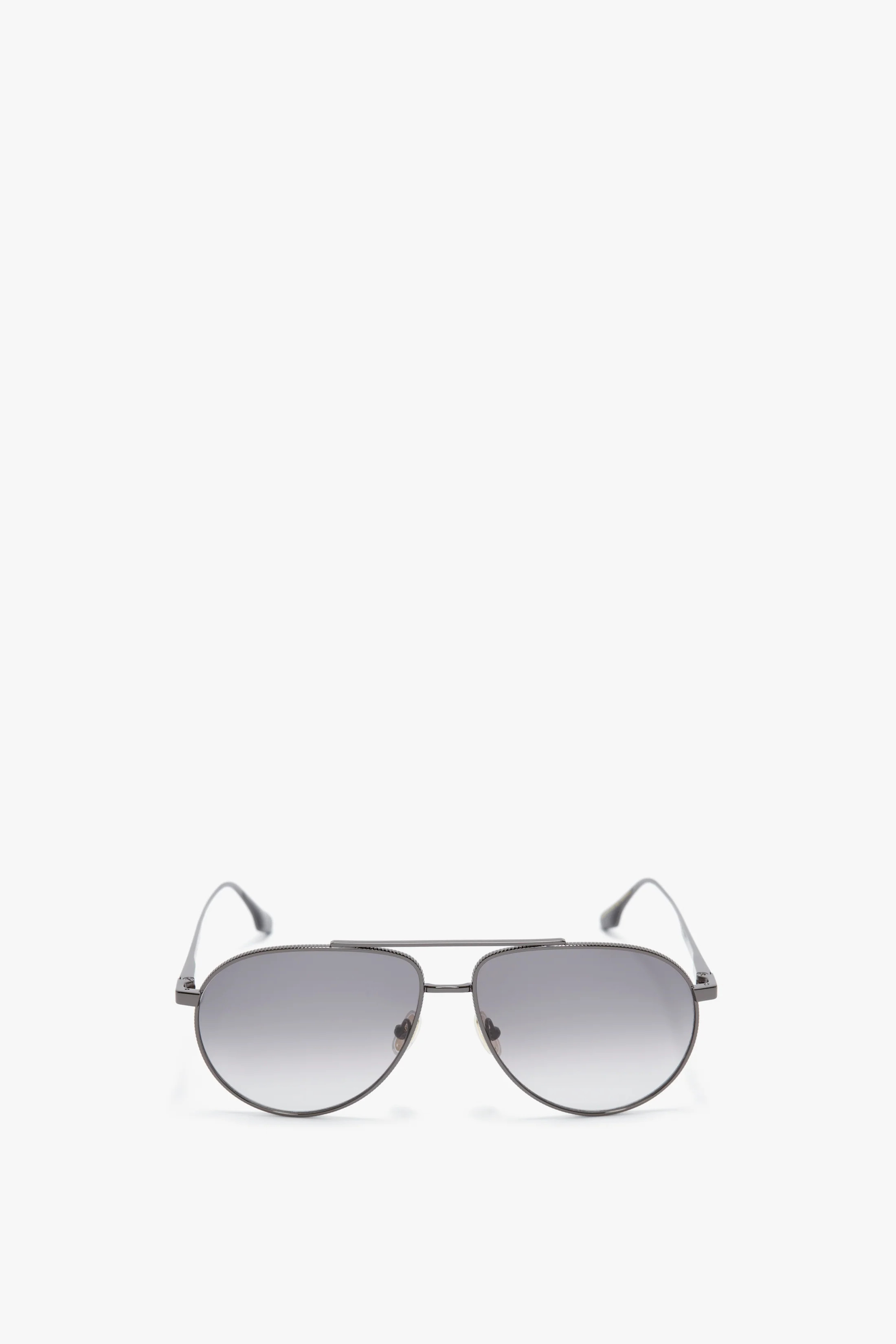 V Metal Pilot Sunglasses In Grey Gradient | Victoria Beckham US