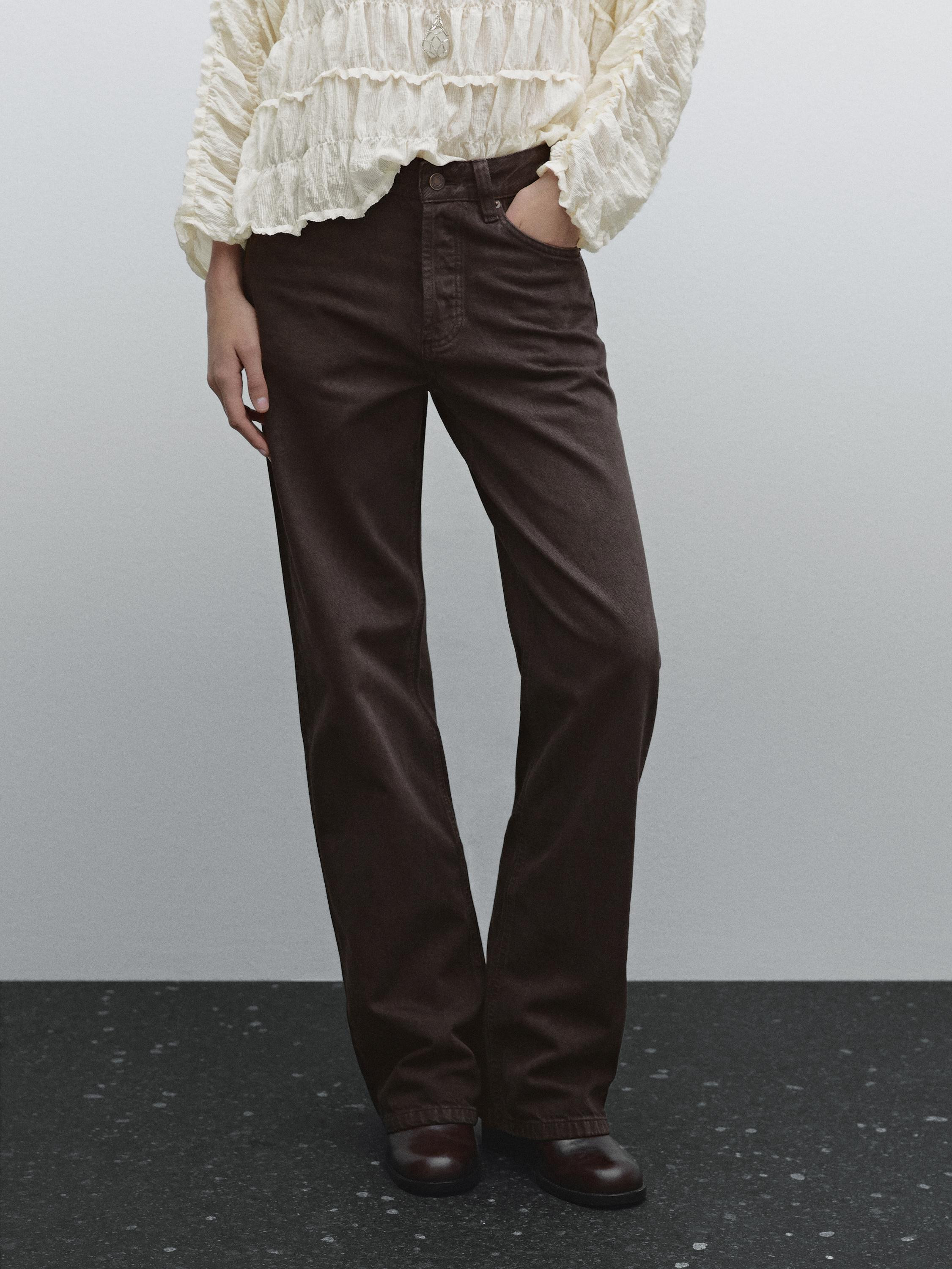 Mid-waist wide-leg jeans | Massimo Dutti US