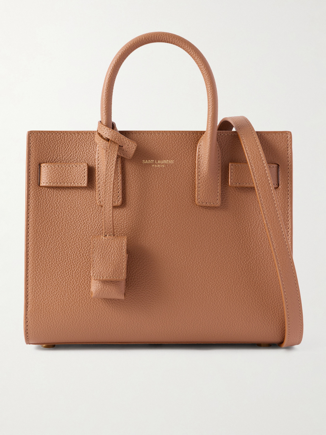 SAINT LAURENT - Sac De Jour Nano Textured-leather Tote - Brown | NET-A-PORTER (US)