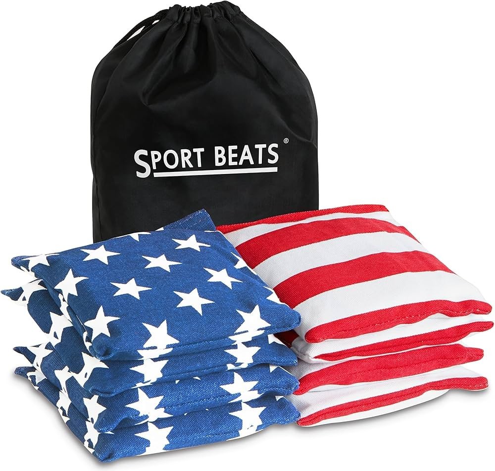 SPORT BEATS Cornhole Bags Set of 8 - Regulation Size & Weight Bean Bags, Heavy Duty Double-Stitch... | Amazon (US)