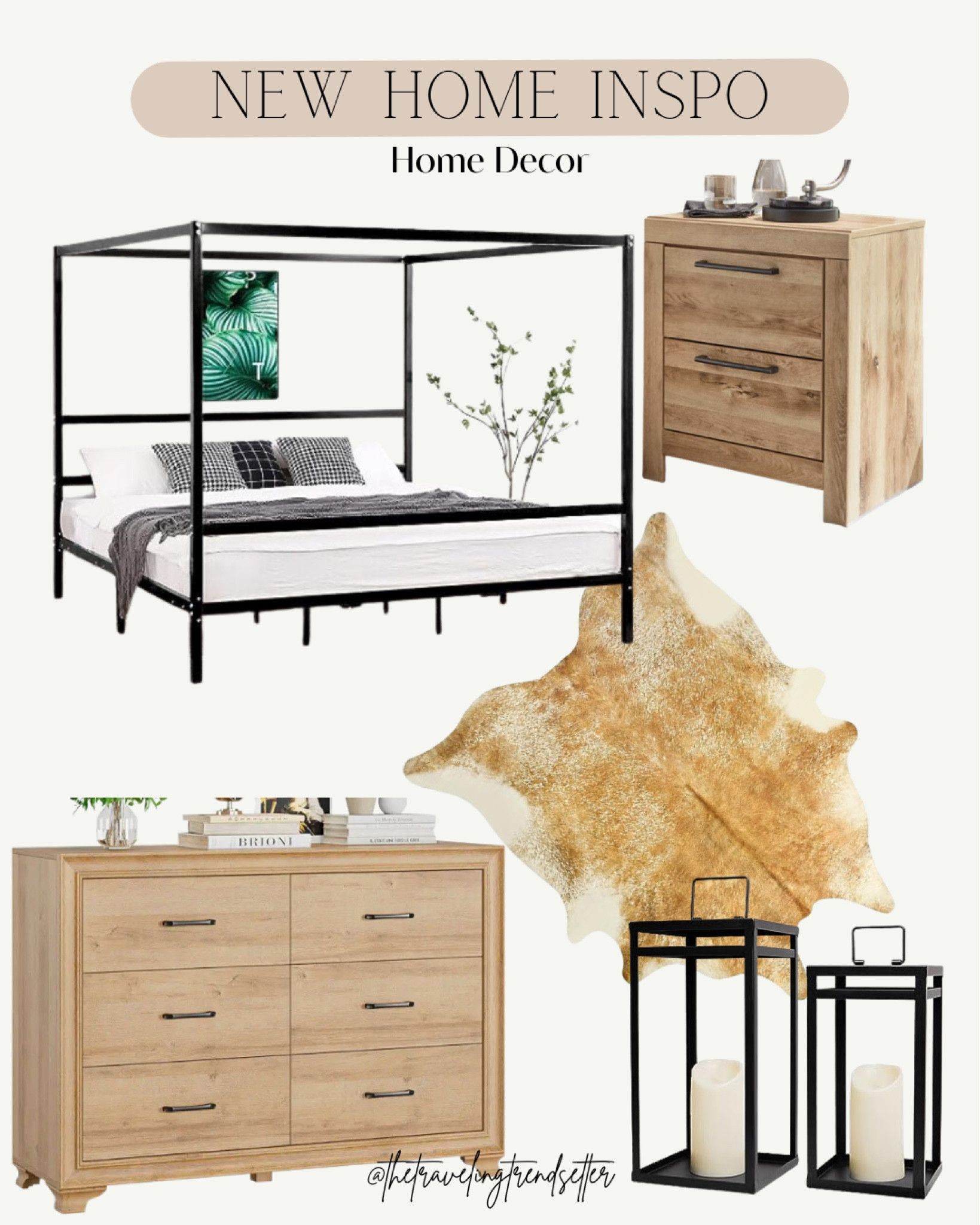 New home inspo - bedroom - dresser, nightstand, lantern, cowhide, rug, black, iron bed, plants, primary bedroom, Amazon, home, Fine, Amazon, home, Amazon, Amazon, home, decor, western home  

#LTKSeasonal #LTKhome #LTKfamily