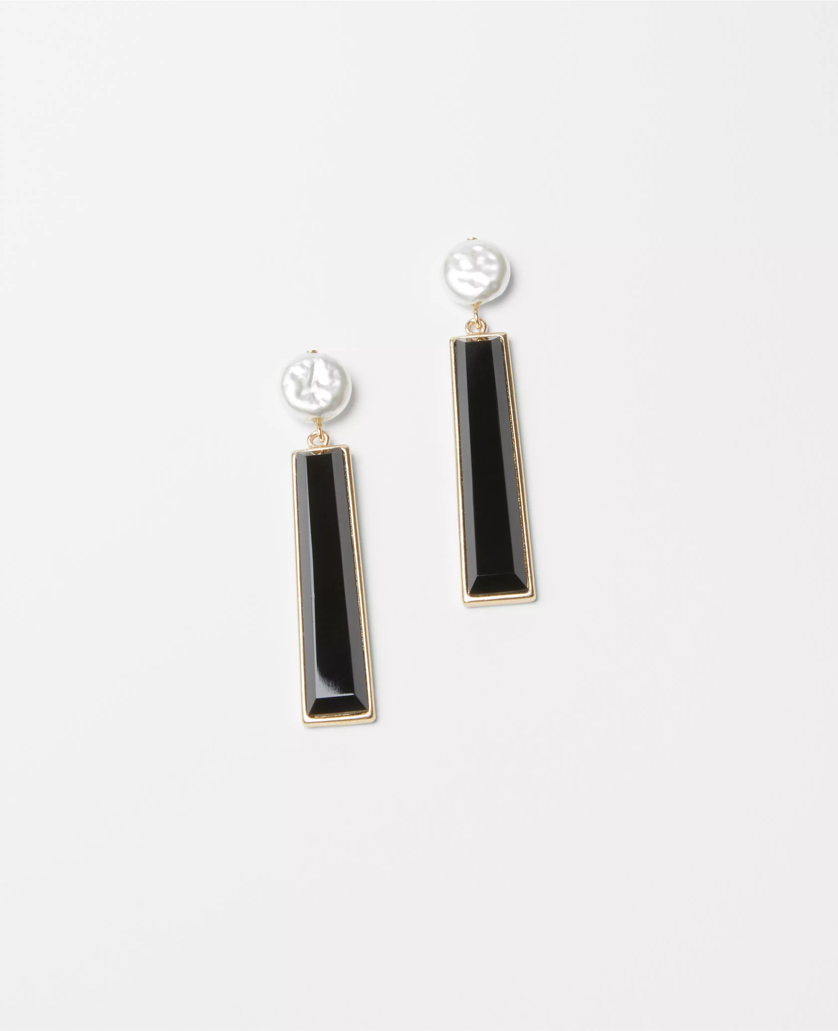 Pearlized Glass Rectangle Drop Earrings | Ann Taylor (US)
