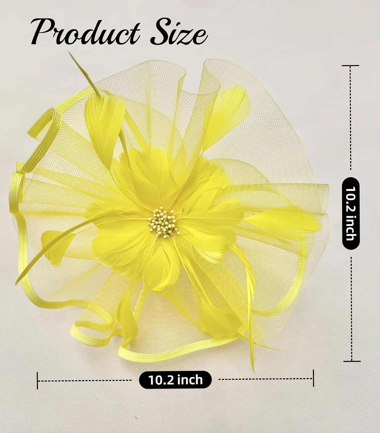 SAFERIN Fascinator for Women Hair Clip Hat Bowler Feather Flower Veil Wedding Party Hat Tea Hat | Amazon (US)
