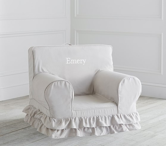 Gray Ruffle Anywhere Chair® Slipcover Only | Pottery Barn Kids