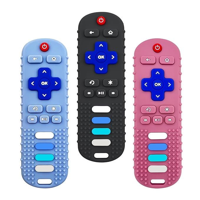 3 Pack Remote Control Shape Silicone Teethers for Babies Chew Toys, Teething Toys for Infant Todd... | Amazon (US)