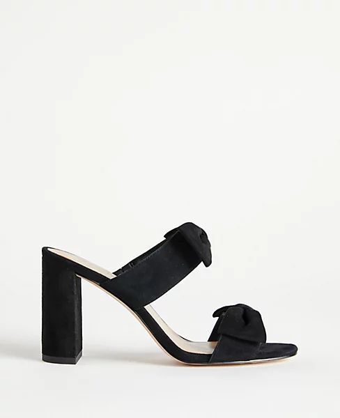 Janie Suede Bow Heeled Sandals | Ann Taylor (US)