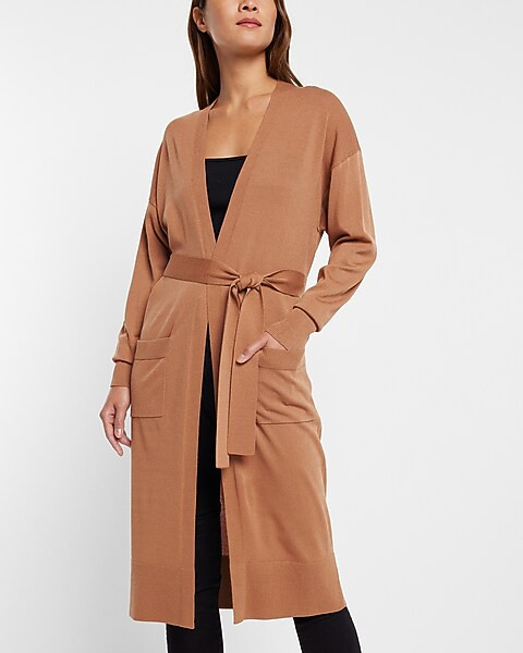 Tie Belted Duster Cardigan | Express