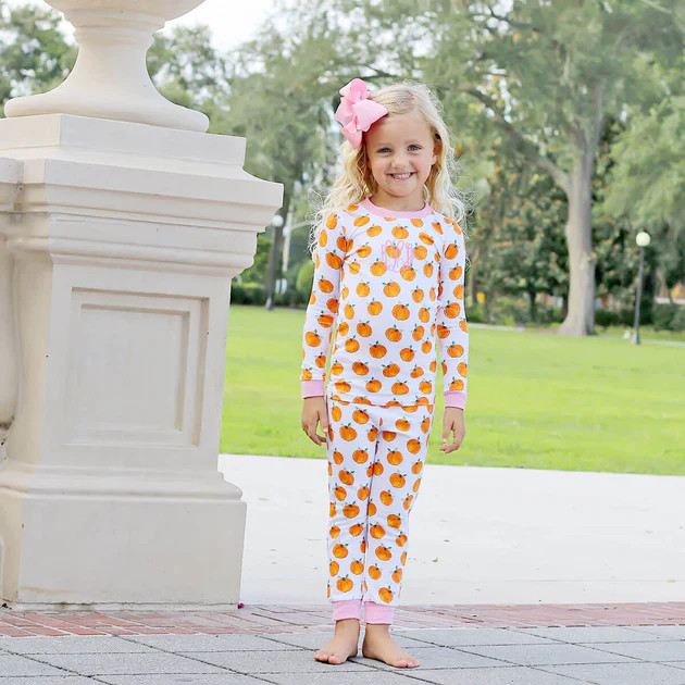 Bountiful Pumpkin Harvest Pink Pajamas | Classic Whimsy