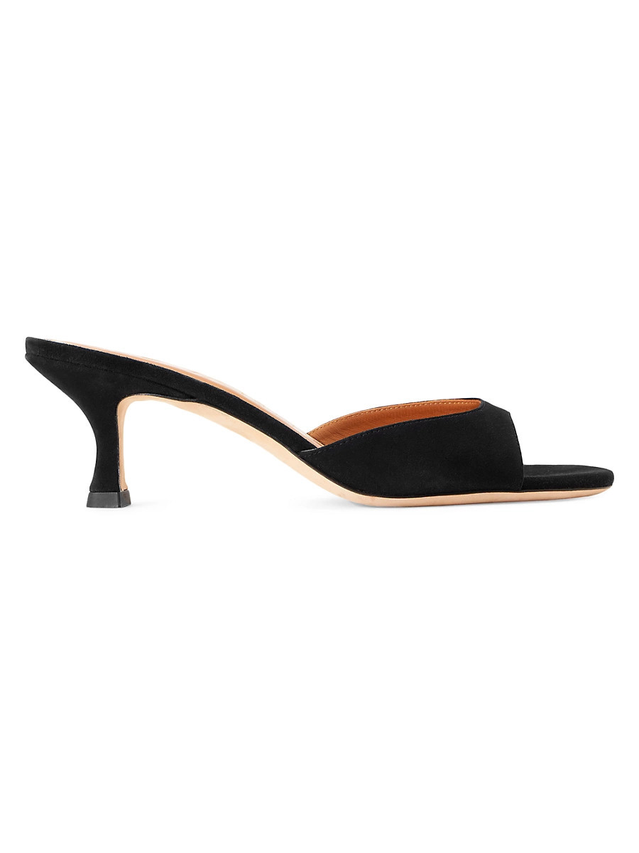 Women's Brigitte 55MM Suede Mules - Black - Size 11 | Saks Fifth Avenue