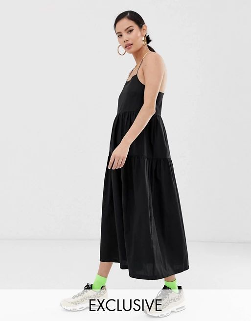 COLLUSION tiered cami smock midi dress | ASOS UK