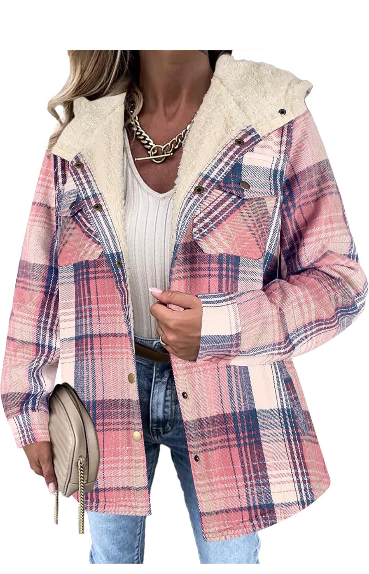 Pink fleece flannel Shacket 💕

#LTKSeasonal