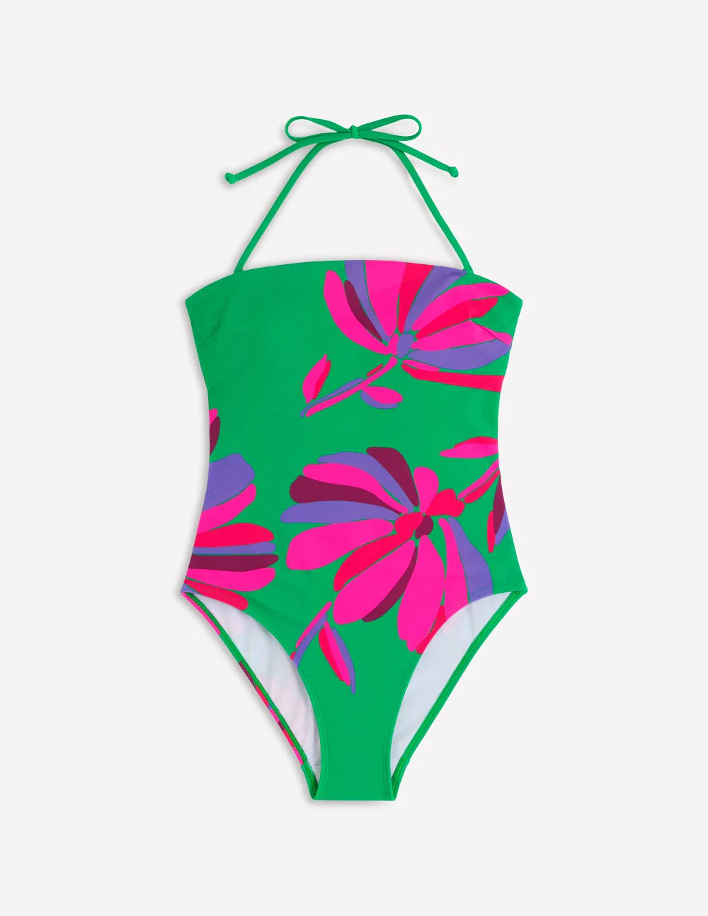 Paros Bandeau Swimsuit-Green Tambourine,Daisy Cascade | Boden (US)