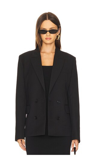 ANINE BING Evalyn Blazer in Black. - size S | Revolve Clothing (Global)