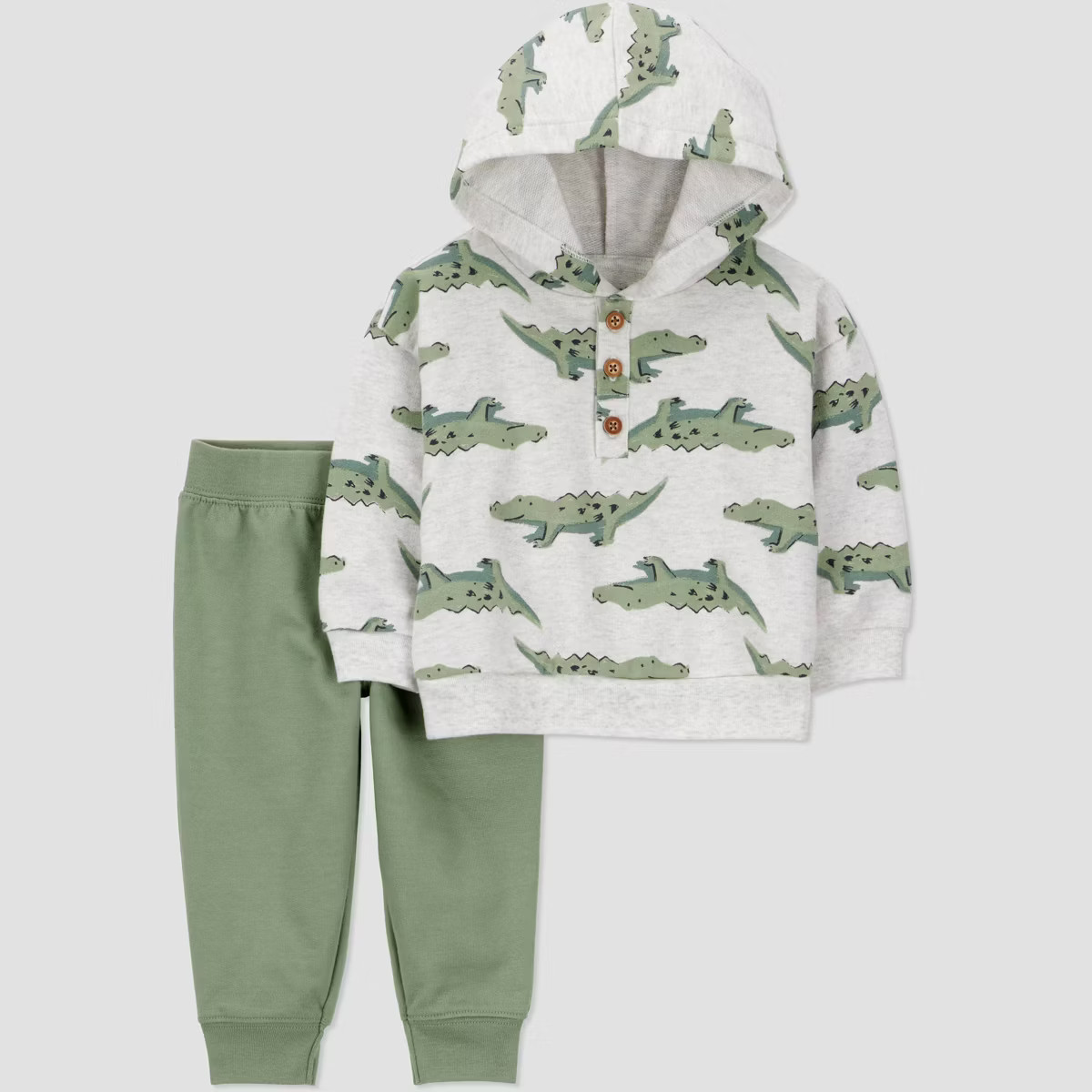 Carter's Just One You® Baby Boys' 2pc Alligator Hooded Sweatshirt and Jogger Pants Set - Green | Target