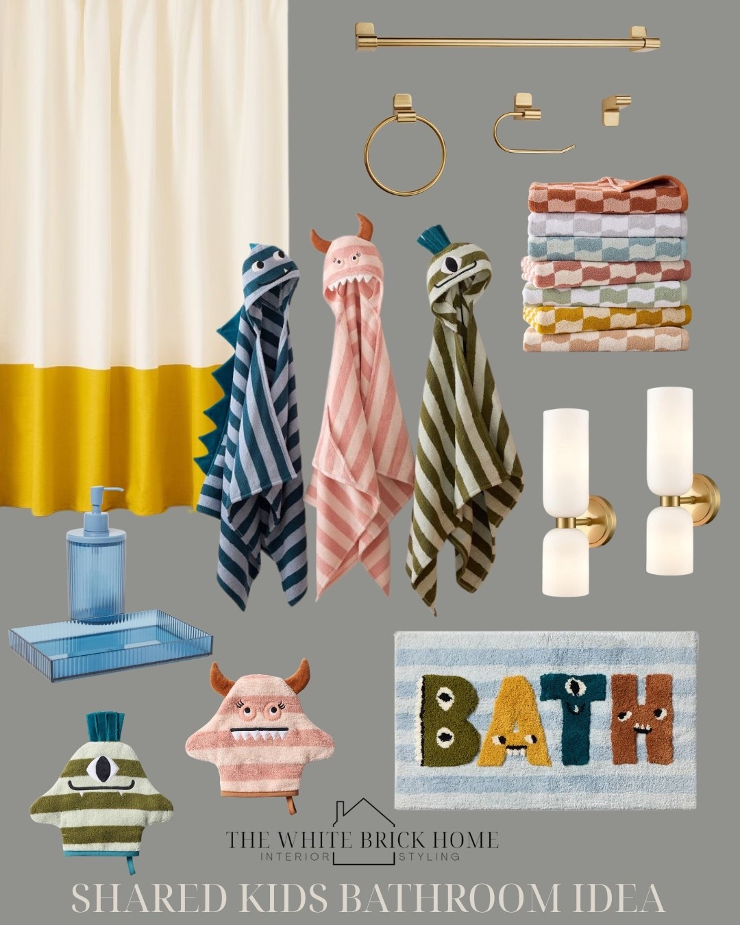 A fun idea for a kiddos bathroom - I love these monster themed bathroom accessories, especially these silly monster towels! 

❤️❤️

Bath, bathroom, shared bath, kids bathroom, kids bathroom decor, kids bathroom ideas, shower curtain, girls bathroom decor, boys bathroom decor, kids shared bathroom decor, bath mat, bath sconce, bathroom towels, kids towels, bathroom accessories, bathroom decor ideas 


#LTKFamily #LTKKids #LTKHome