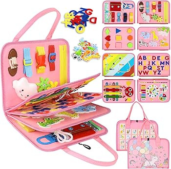 Esjay Busy Board for Toddlers, Montessori Toys for 1 2 3 4 Year Old, Travel Toys Gifts for Girls,... | Amazon (US)