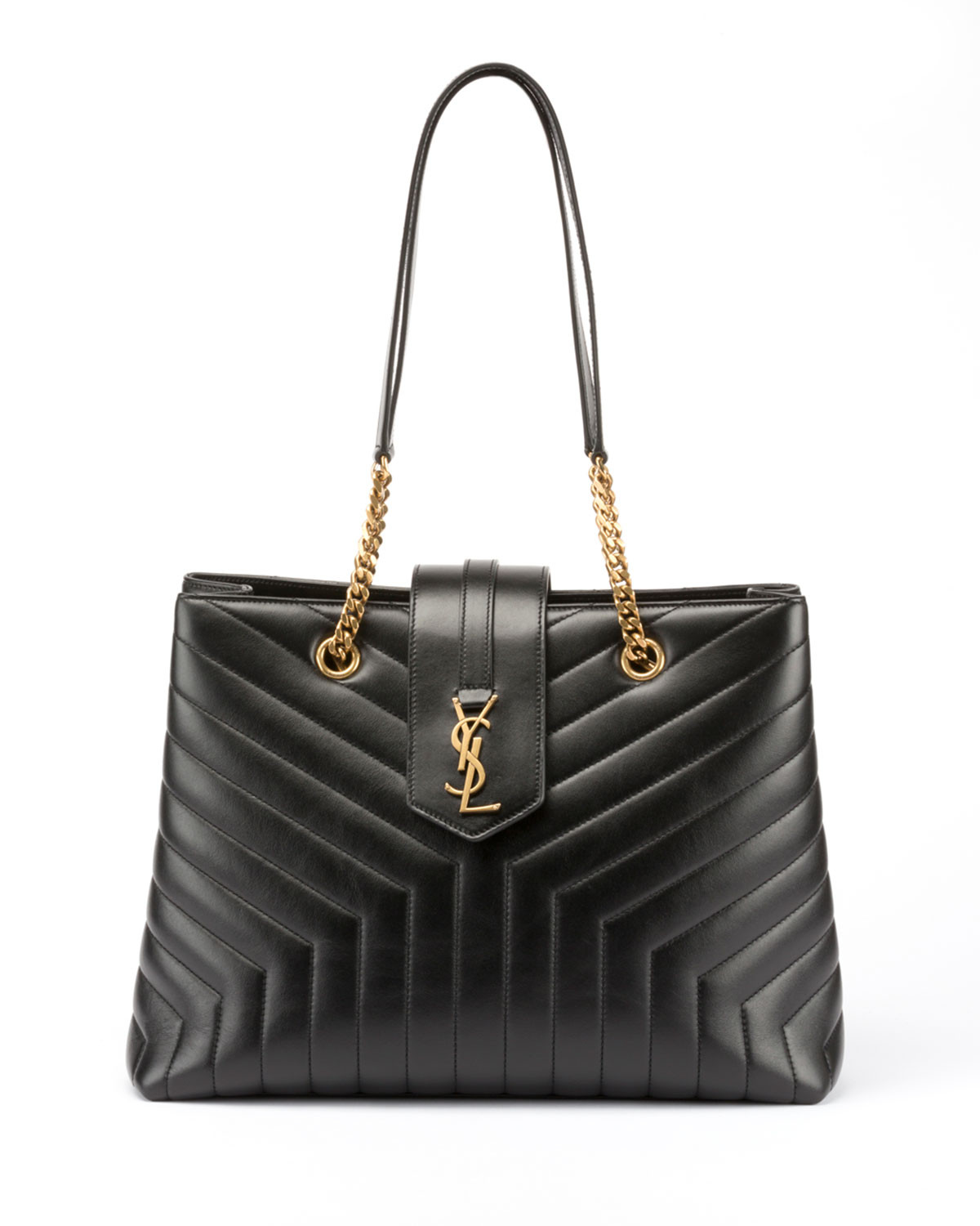 Loulou Monogram Large Quilted Shoulder Tote Bag - Bronze Hardware | Neiman Marcus