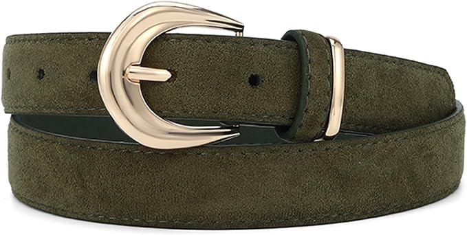 Earnda Faux Suede Belts for Women Jeans Dresses Casual Elegant Waist Belt | Amazon (US)
