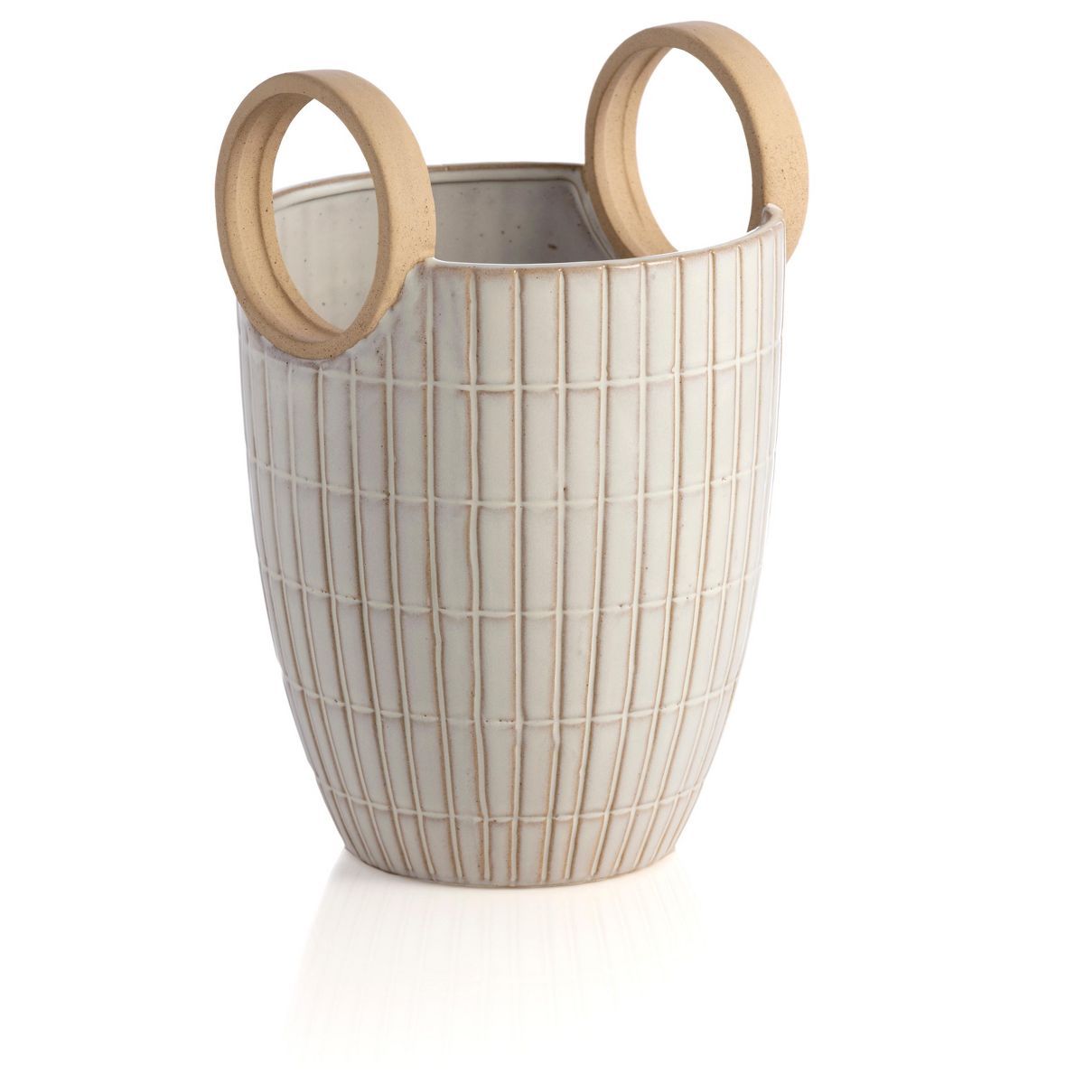 Shiraleah White Decorative Avila Vase with Round Handles | Target