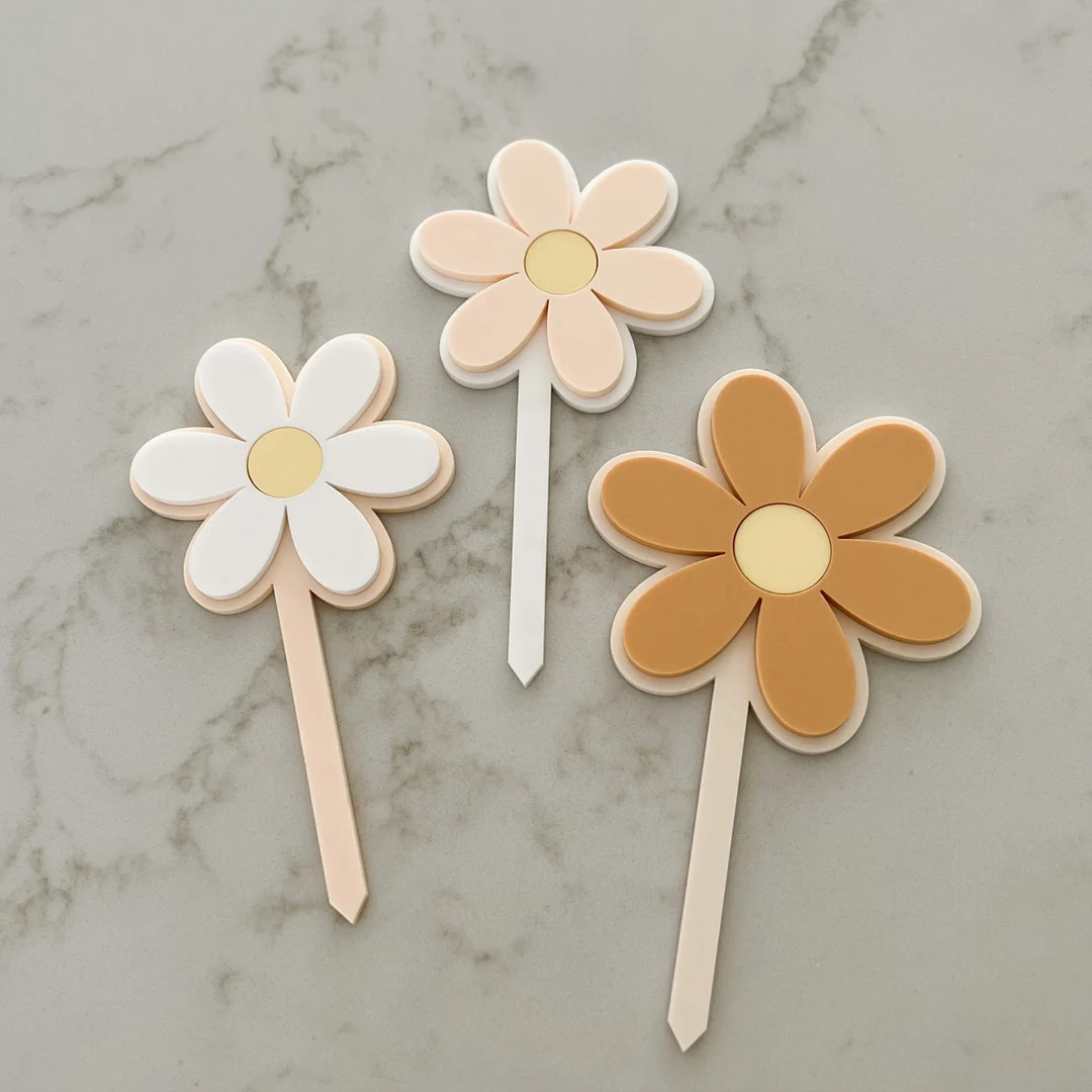 Daisy Cupcake Toppers, First Birthday, Boho Cupcake Toppers, Retro Cupcake Toppers, Daisy Party D... | Etsy (US)