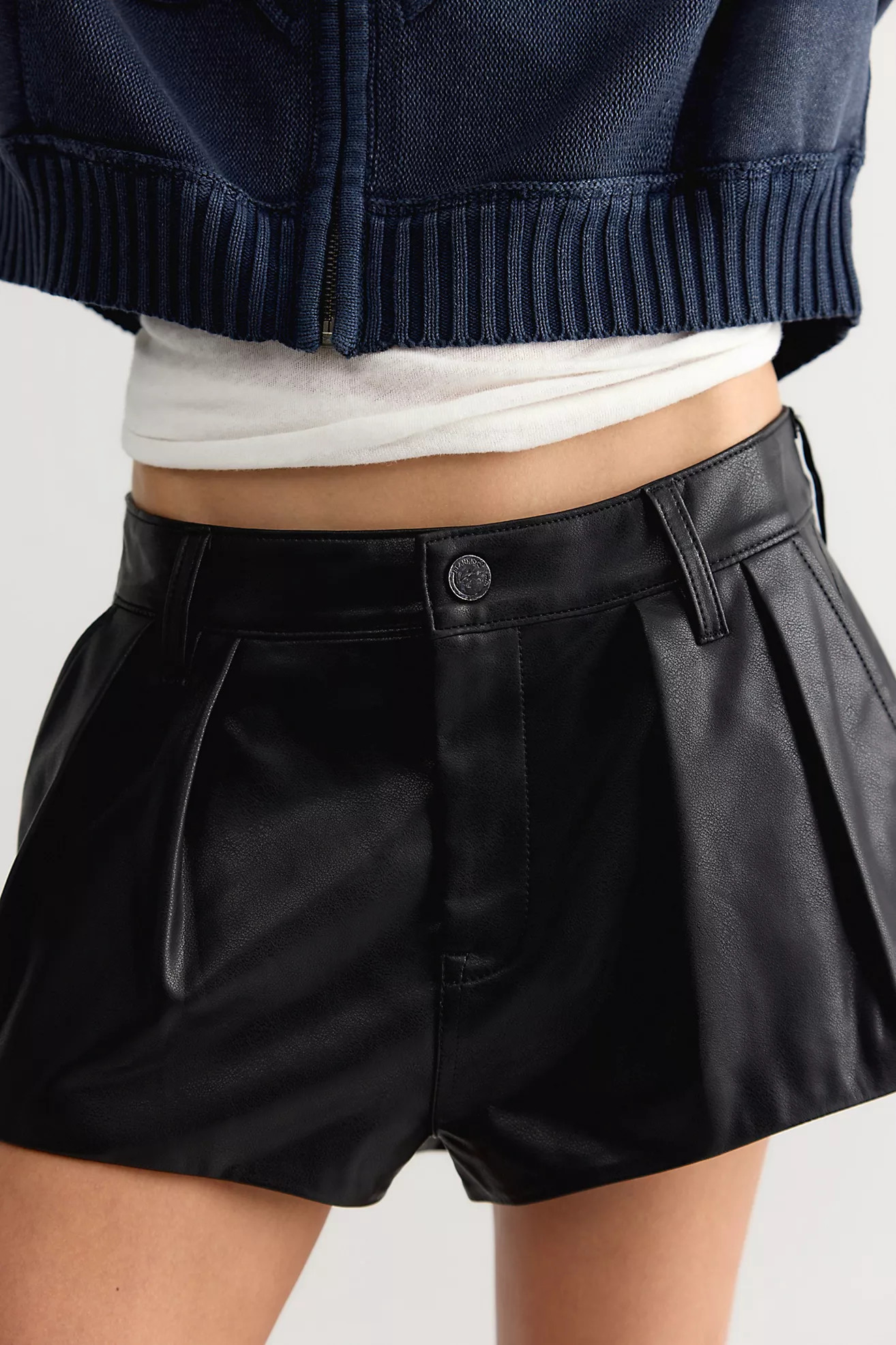 Blank NYC Pleated Vegan Leather Shorts | Free People (Global - UK&FR Excluded)