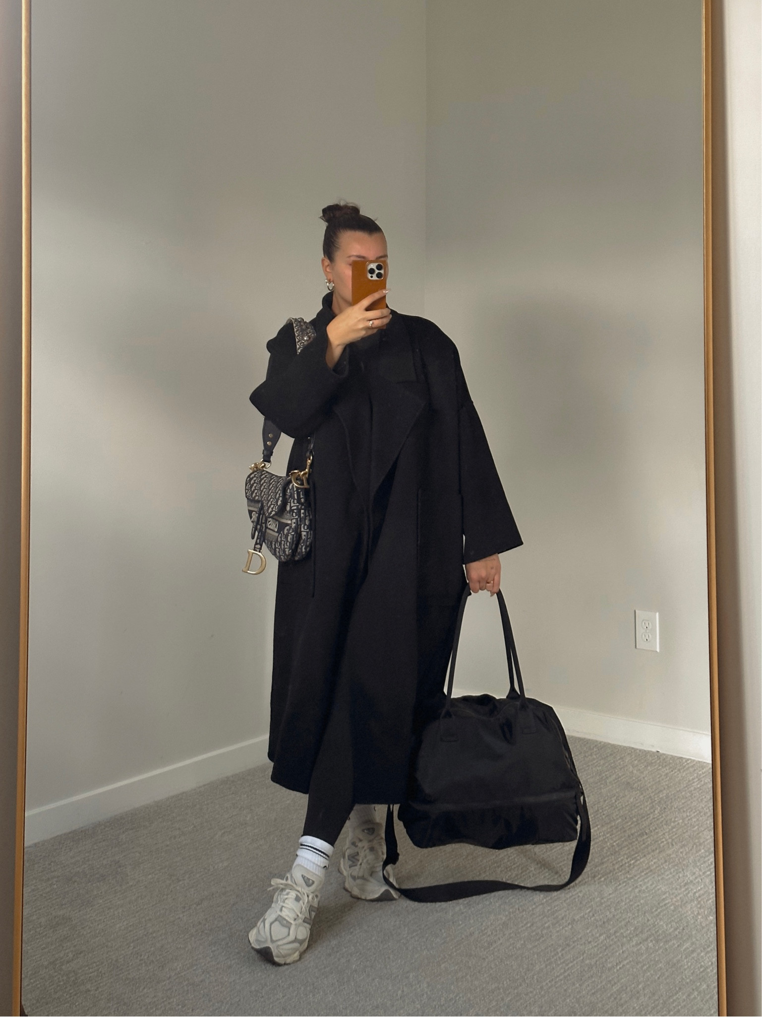 Todays travel fit-
Coat- sold out, linked similar 
Shirt- skims sz medium
Leggings- Lululemon align sz 6
Bag- Dior saddle bag
Travel bag- Lululemon gym bag
Shoes- new balance 550

Fall outfit inspo 
Easy comfy outfit
Chunky sneakers 
Dior saddle 
Alo yoga socks 

#LTKstyletip #LTKSeasonal #LTKshoecrush