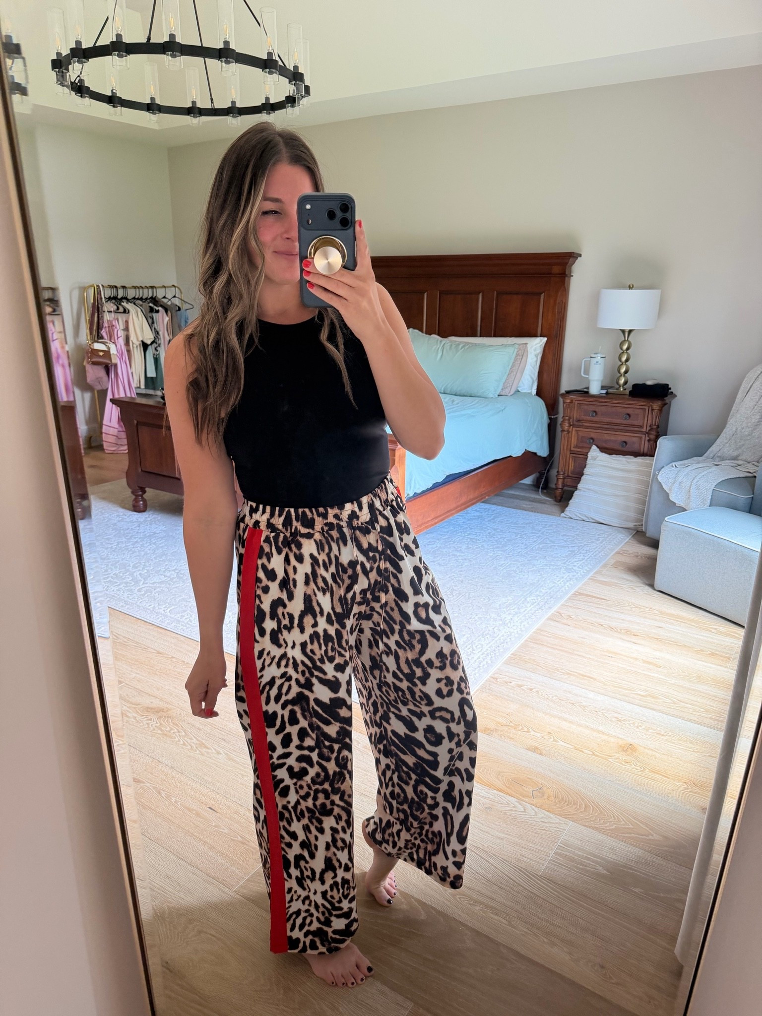 Leopard track pants