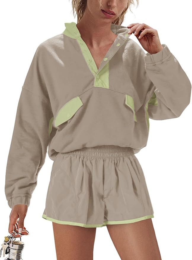 Nirovien Womens Workout Sets Athletic Activewear 2 Piece Sets Two Piece Outfits Pullover Sweatshi... | Amazon (US)