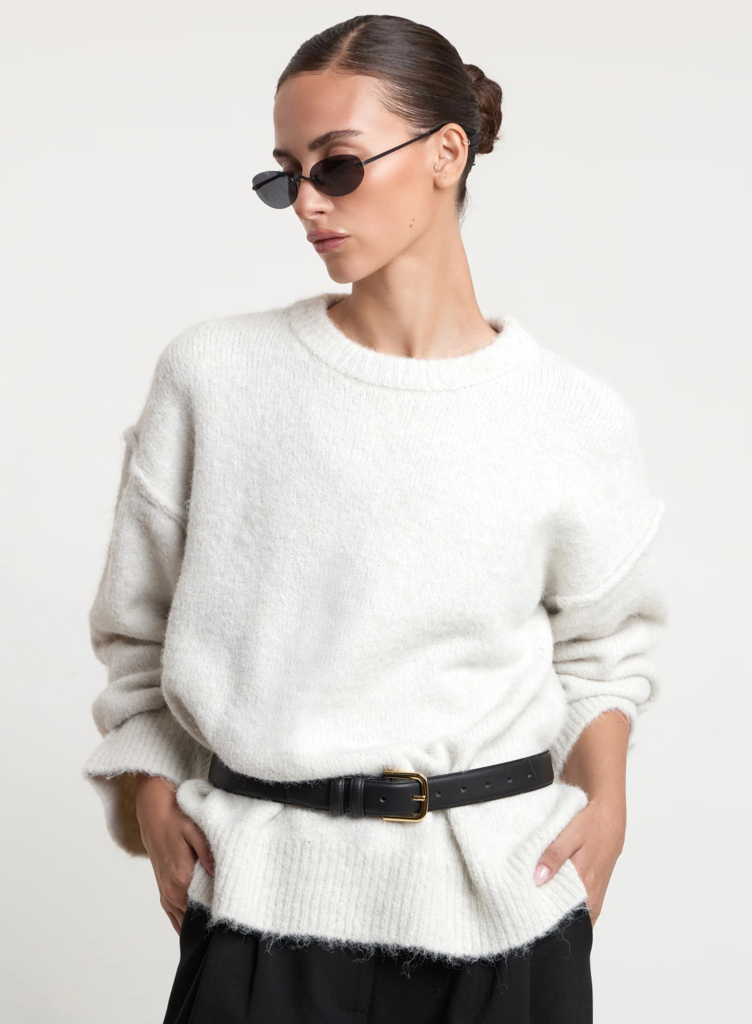 Women's Cream Wool Blend Knitted Jumper | Emanuelle | 4th & Reckless | 4th & Reckless
