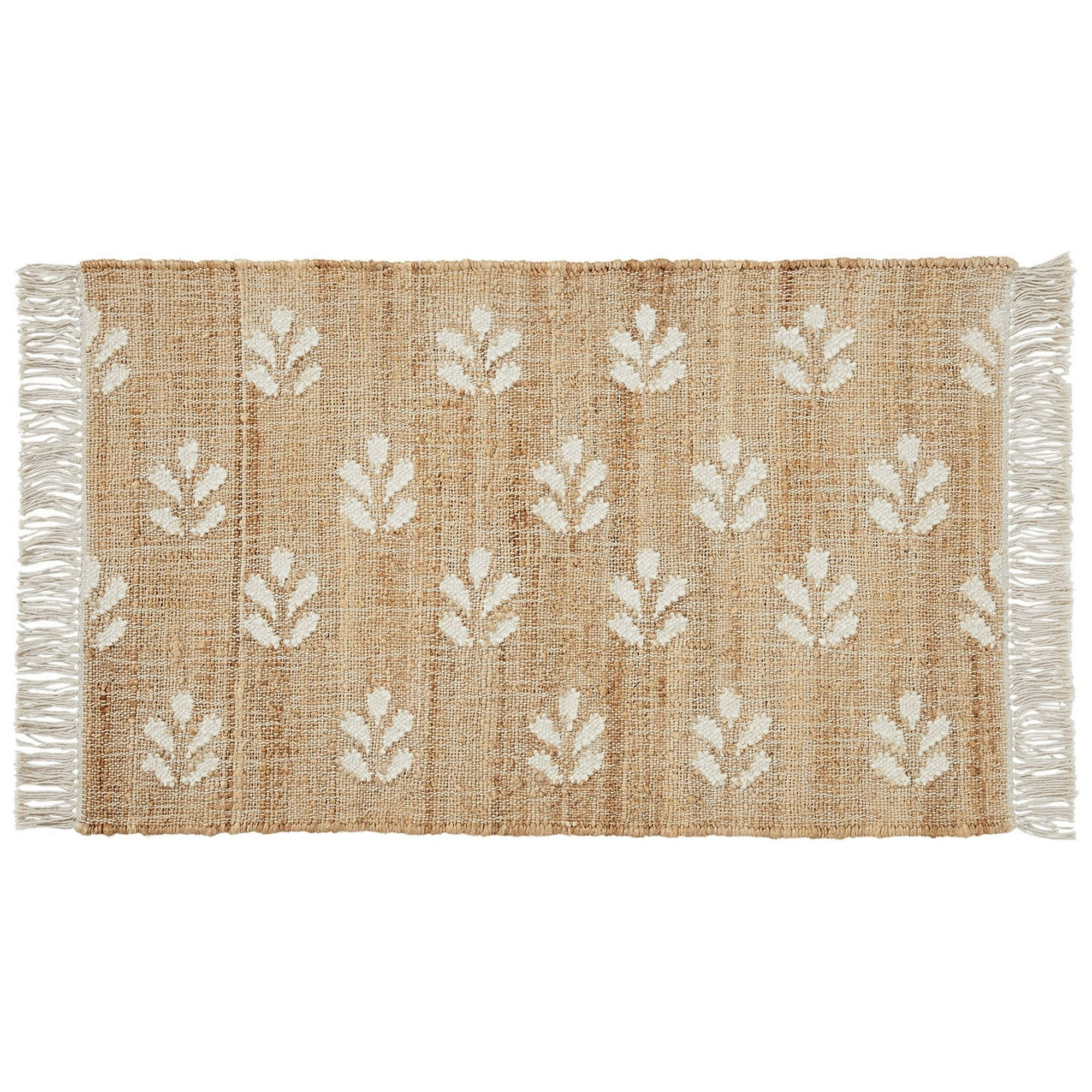 Better Homes & Gardens Floral Jute 2' x 3' Accent Rug | Walmart (US)